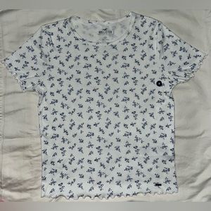 Cute white and blue flower top